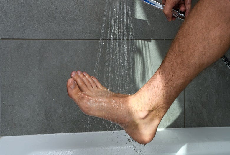feet in shower