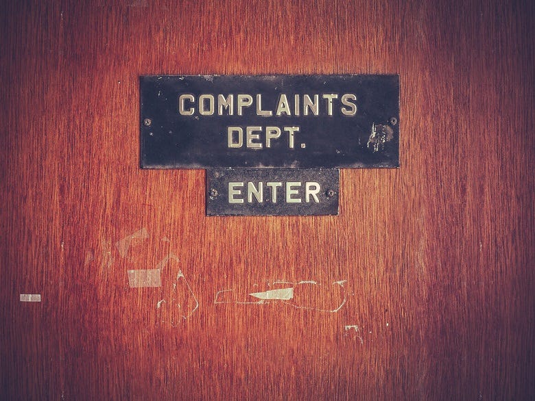 Complaint Department door