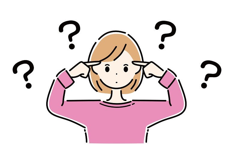 Graphic of confused woman