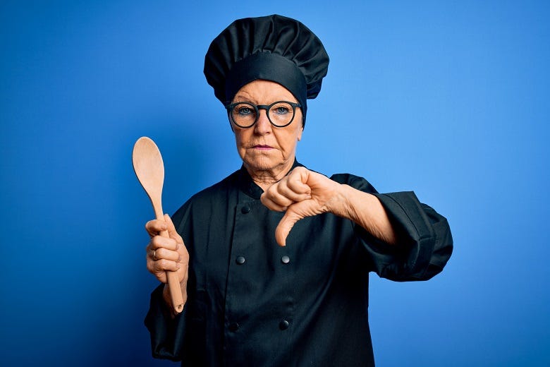 chef giving a "thumbs down"