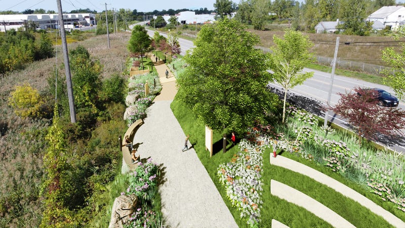 A rendering of what the Community Victory Garden will look like on River Road in Tonawanda, N.Y.