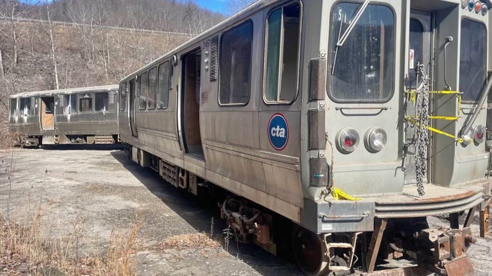 These 1970's CTA cars have gone off the rails — and are for sale — in West Virginia