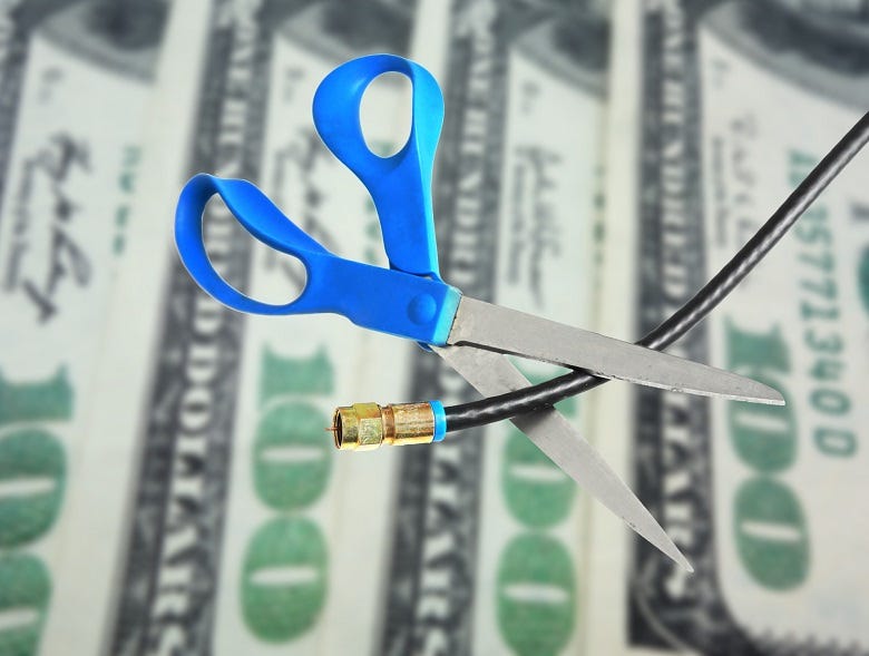 Scissors cutting cable