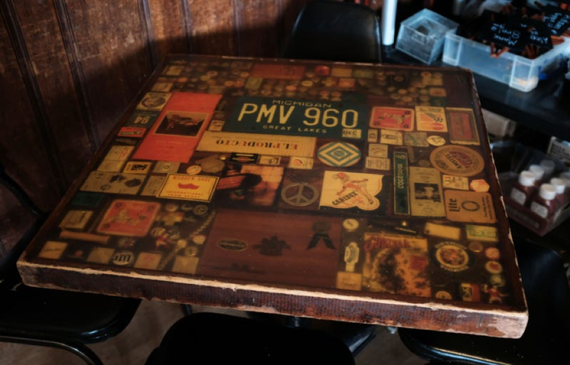 Yvonne Devos's table at the Cadieux Cafe in Detroit