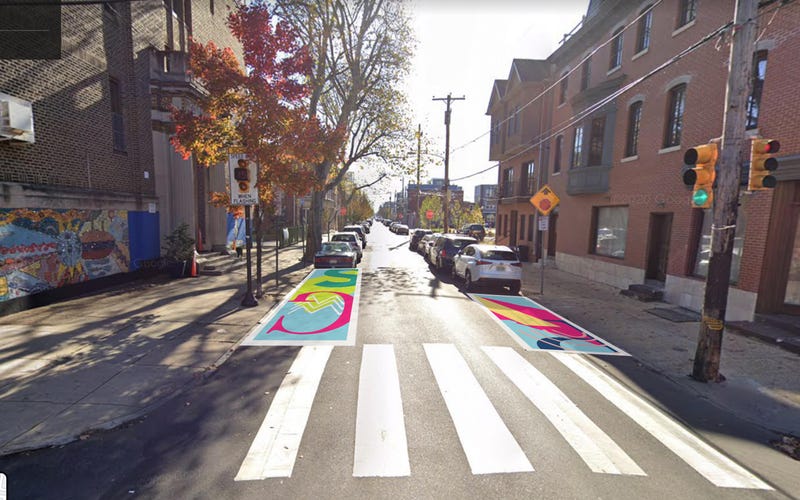 A rendering of mural designs to be painted at intersections.