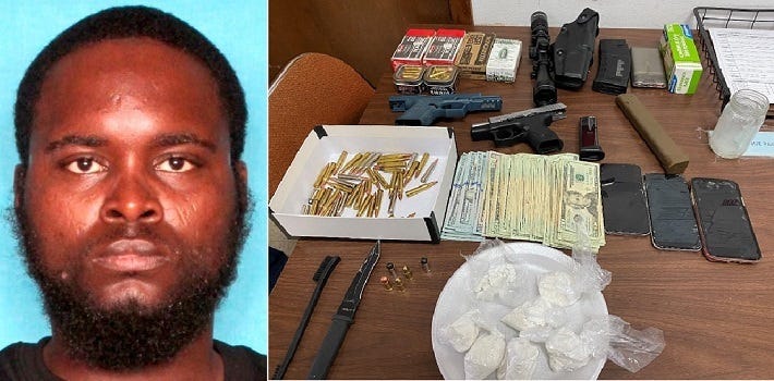Major takedown: drug suspect arrested while in possession of guns