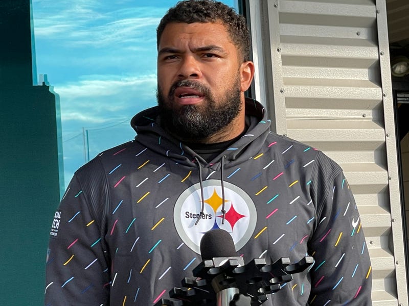 Cam Heyward at podium