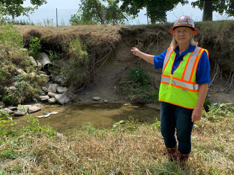 Candice Miller near I-94 erosion