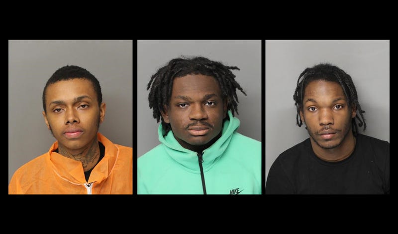 Mugshots of Demetrius Winkfield, left, Dawayne Crutchfield, center, and Brandon Blackshire