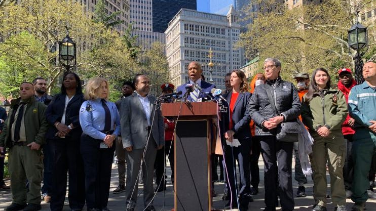 NYC honors essential workers with Canyon of Heroes plaque