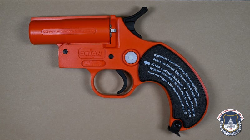 Flare gun recovered from Austin Olson at US Capitol Visitors Center