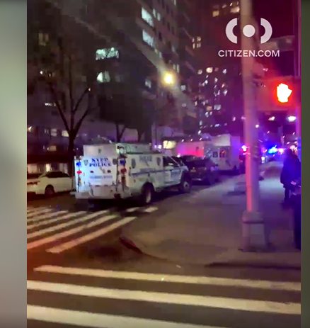 The scene outside Memorial Sloan Kettering Cancer Center's main hospital at 1275 York Avenue.