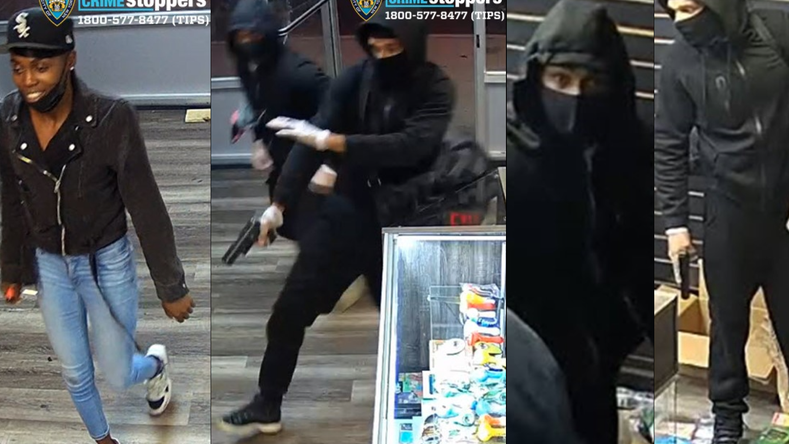 VIDEO: Robo a mano armada en tienda de Queens, se buscan 4 sospechosos
