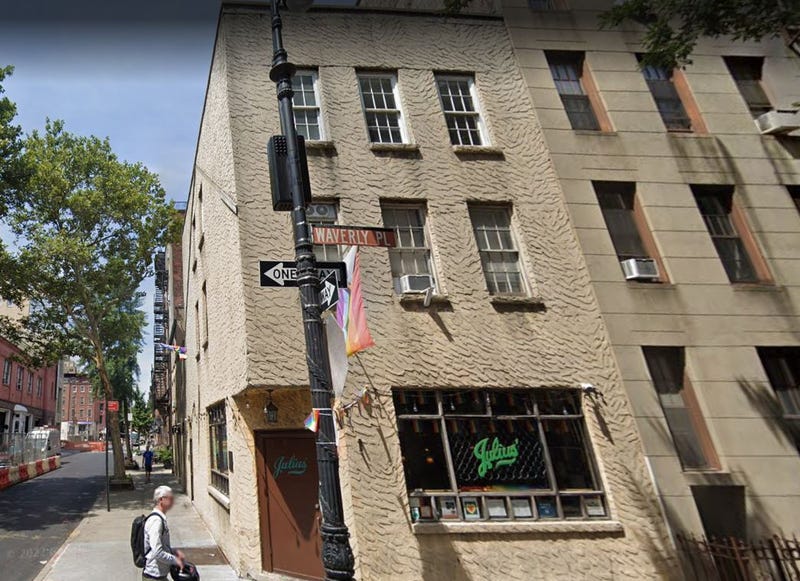 The exterior of Julius' in 2022.