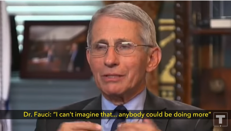 Dr. Anthony Fauci appears in an ad for the Trump 2020 campaign.