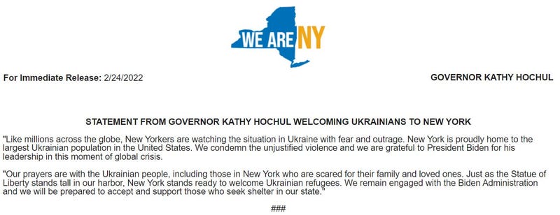 Gov. Kathy Hochul's office