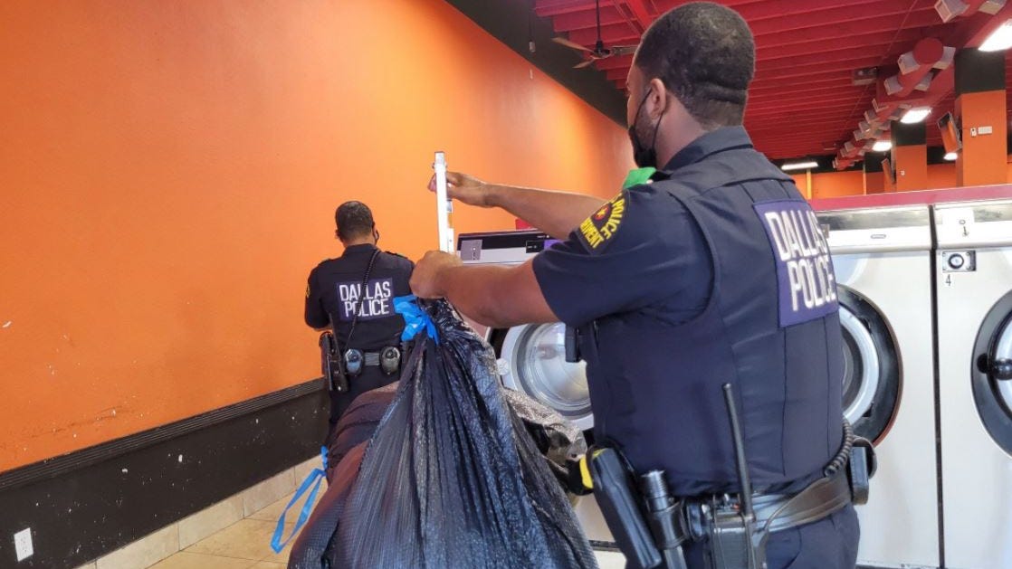 Dallas Police run community laundry day for families impacted by Hurricane Ida