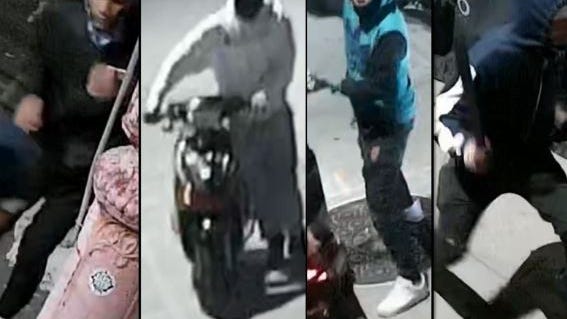ATAQUE CON MACHETE: 4 ladrones tienden una emboscada y rajan a un conductor de scooter en Brooklyn
