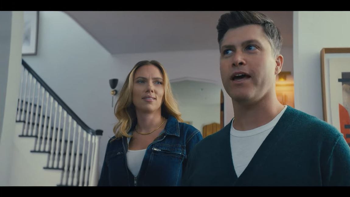 VIDEO: Scarlett Johansson and Colin Jost's hilarious Alexa Super Bowl ad