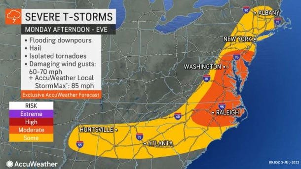 CLIMA PARA EL 4 DE JULIO: Fuertes tormentas y un calor sofocante amenazan los planes festivos en la zona de NYC