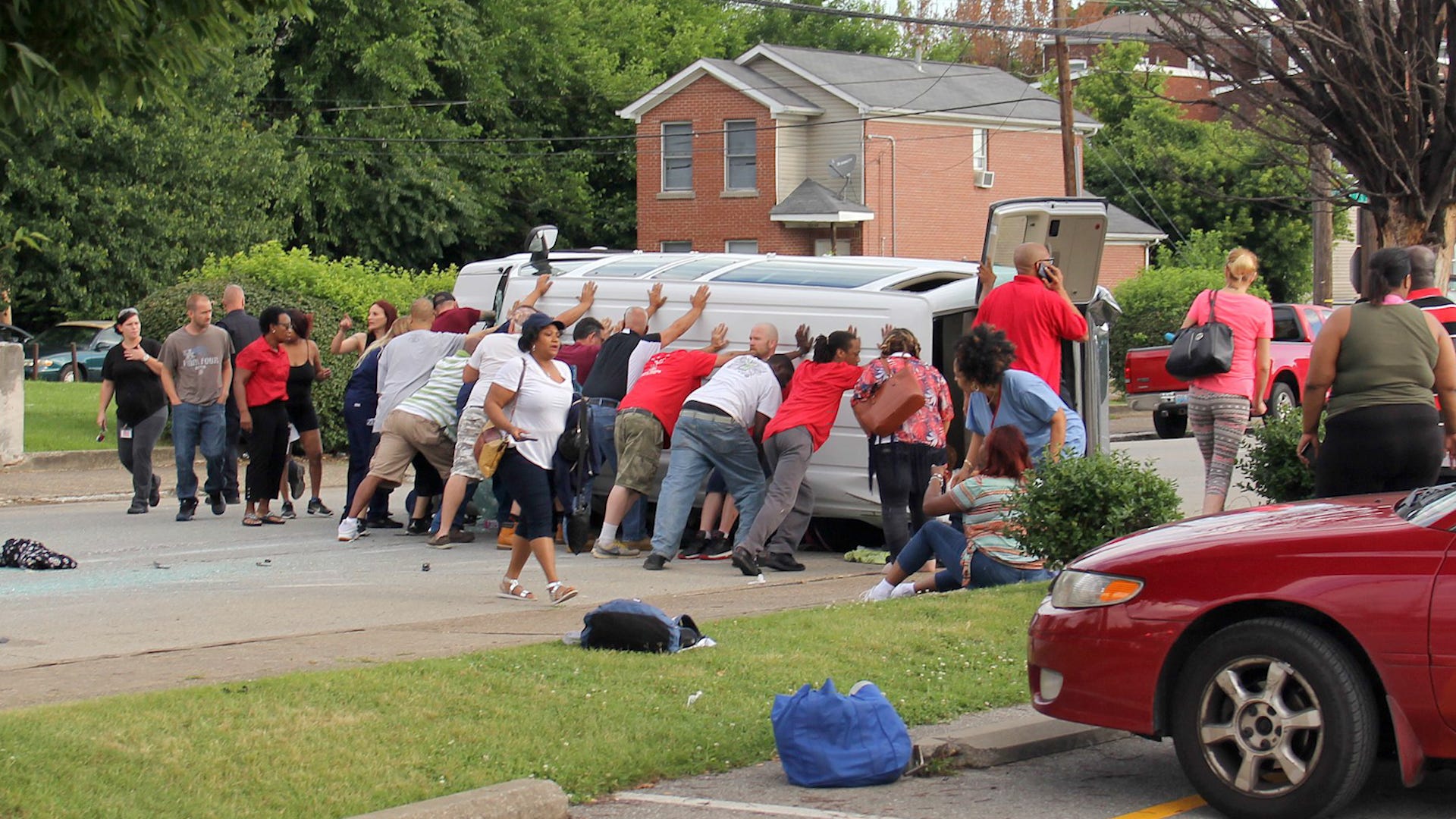 Community Rushes to Rescue Trapped Strangers After Church Van Overturns