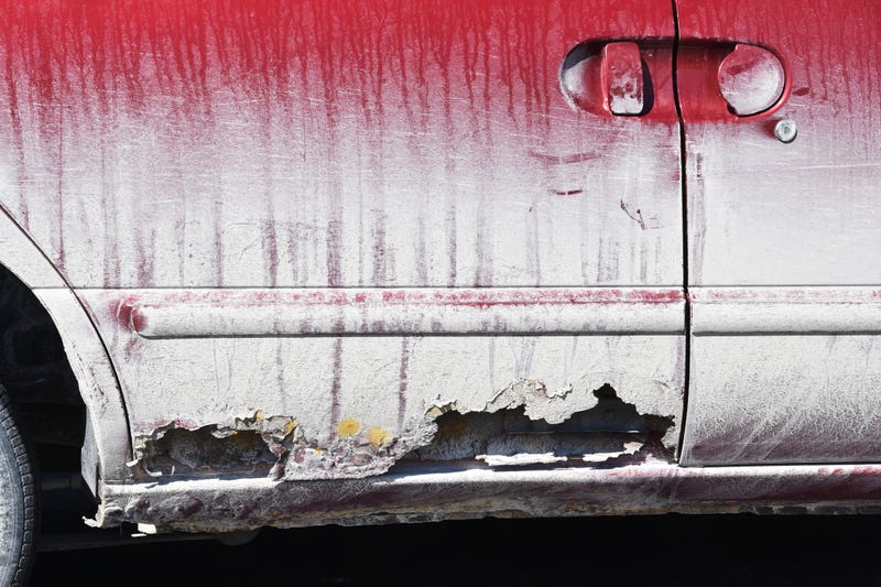Car covered with salt