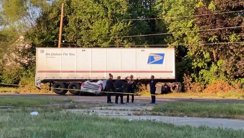 Suspects wanted for armed robbery were involved in fatal crash Tuesday morning after their vehicle collided with a semi truck while fleeing from Detroit police, WWJ's Charlie Langton reports.