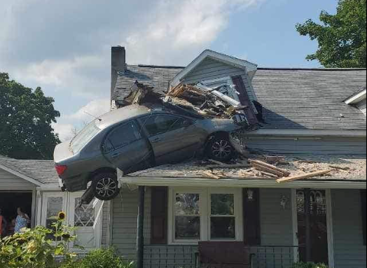 Car Crashes into 2nd floor of home in Clearfield County
