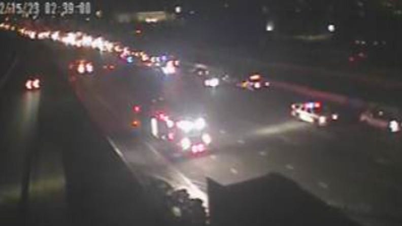 Massive big rig fire slows traffic to a crawl on 635-LBJ in North Dallas