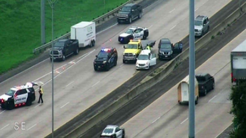 The backup on Interstate 45 in southeast Dallas on Friday, March 22, 2024.