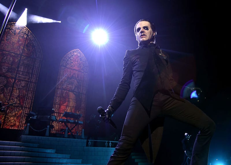 Tobias Forge performing as Cardinal Copia of the band Ghost at Barclays Center on December 15, 2018 in New York City
