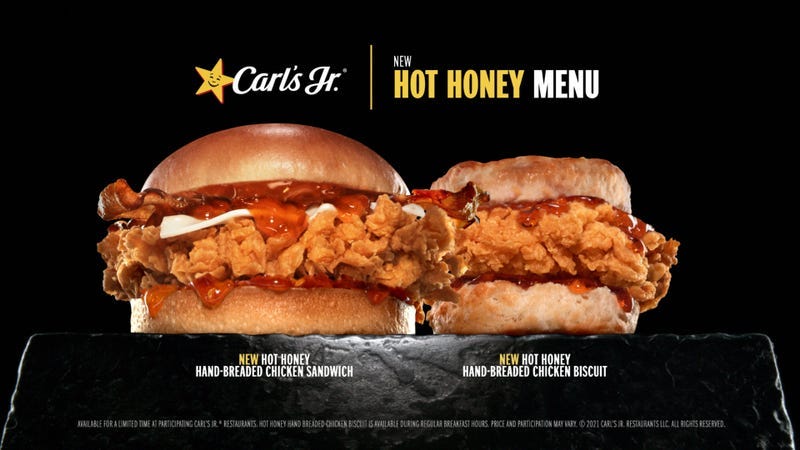 Carl's Jr Hot Honey Hand-Breaded Chicken Sandwich