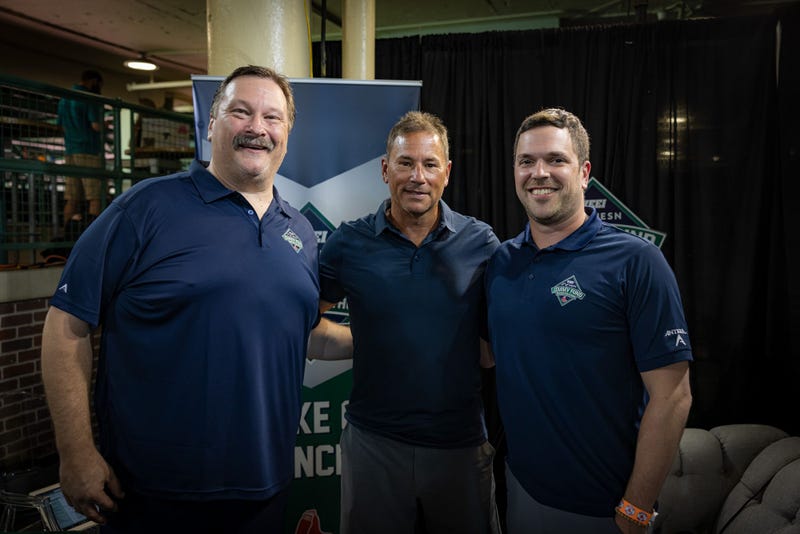 Bruins coach Bruce Cassidy with Gresh and Keefe