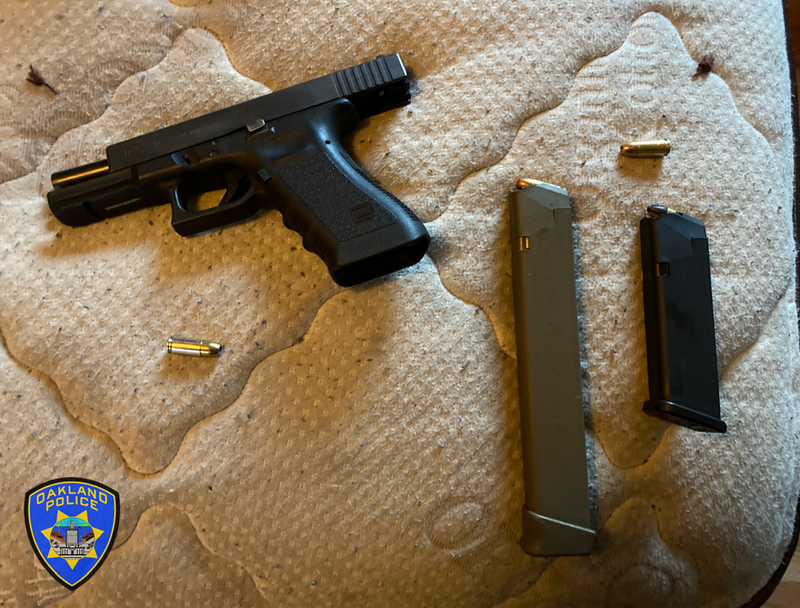 Officers recovered five firearms with high-capacity magazines during the investigation on Wednesday.