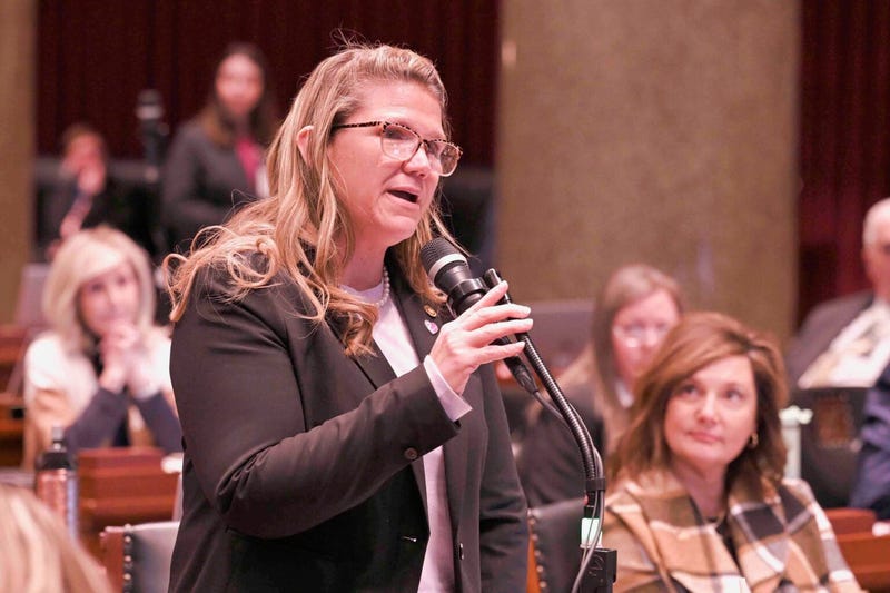 State Rep. Cecelie Williams, R-Dittmer, speaks in February during Missouri House debate.