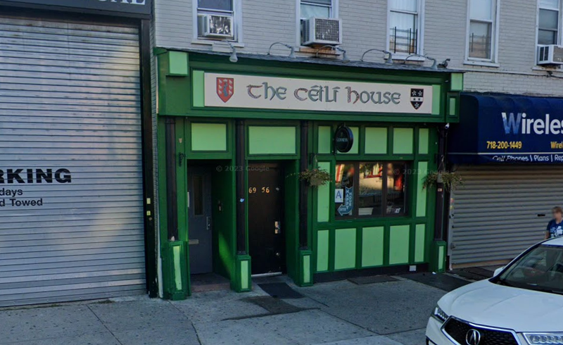 A man who is accused of stabbing his girlfriend to death before turning the knife on himself in her place of work—a pub in Queens—was hit with murder and weapons charges on Wednesday.