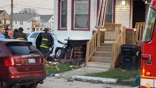 Driver hospitalized after smashing Jeep into Detroit home; Property considered a "total loss"