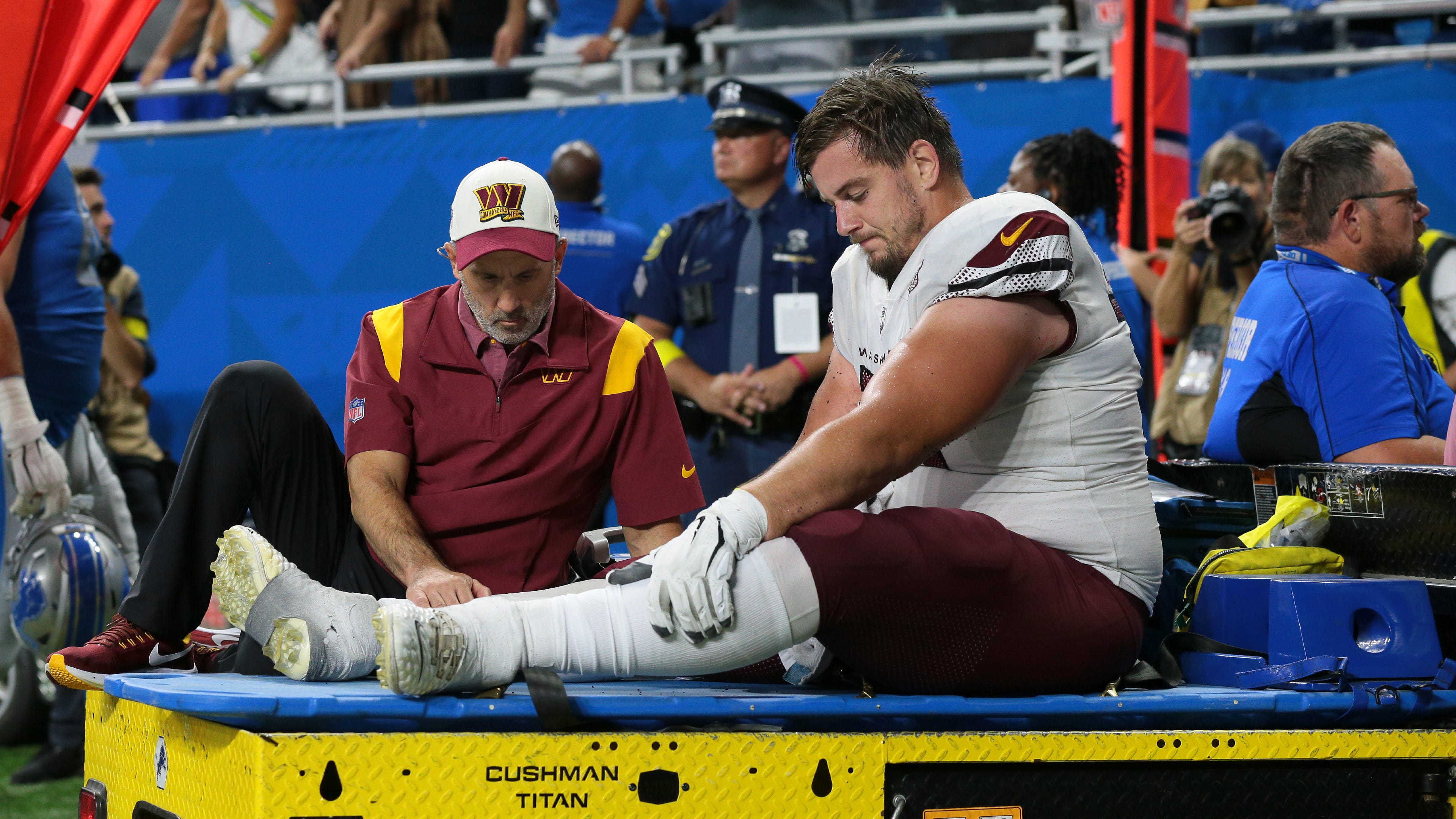 Commanders center Chase Roullier could miss significant time with leg injury