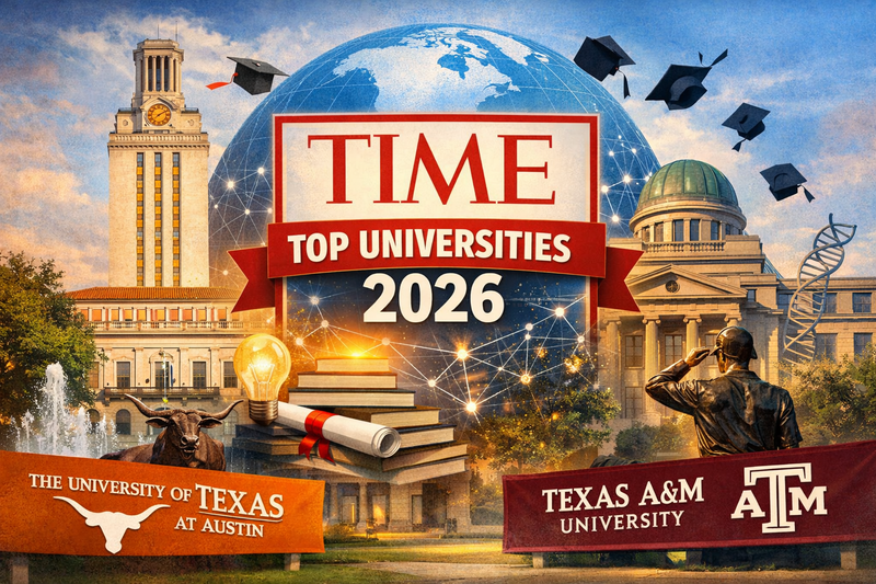 Two Texas universities have been recognized among TIME magazine’s top universities for 2026, highlighting the state’s growing influence in higher education and research.