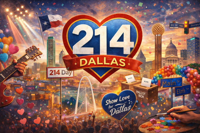 Dallas is gearing up to celebrate 214 Day this weekend with a free city-hosted event Friday and concerts, parties and cultural celebrations continuing through Saturday across the city.