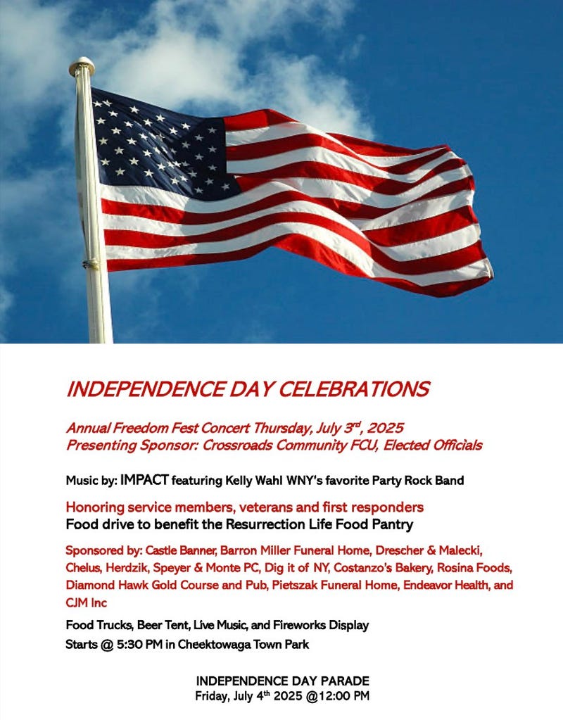 Cheektowaga 2025 Fourth of July celebrations