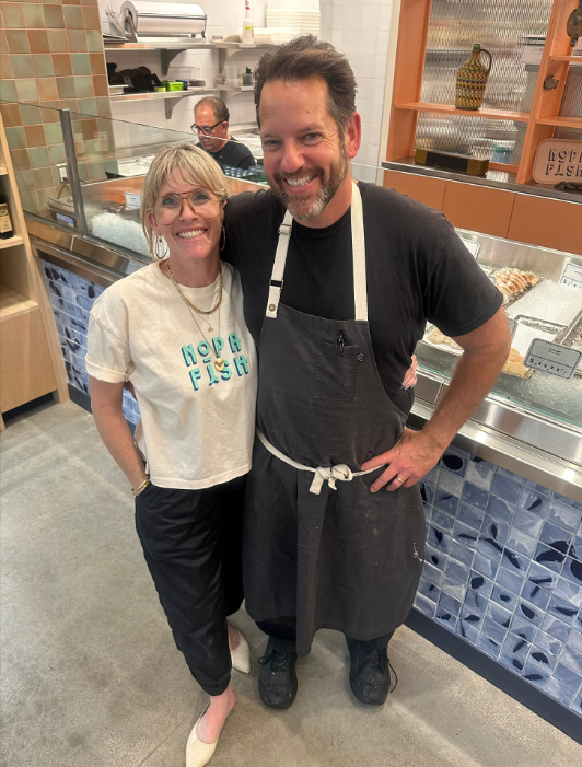 Chef Laurence wife, Holly, at Nopa Fish.