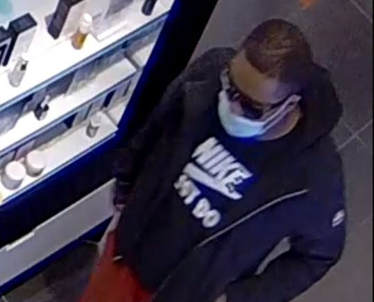 Police say more than $50,000 worth of perfume and cologne has been stolen from stores in Chesterfield and surrounding communities. This is one surveillance video image.