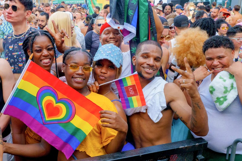Festivalgoers pose for a photo at Chicago Pride Fest 2024. The Fest returns to Chicago June 21-22.