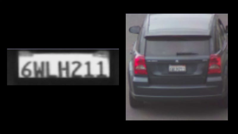 Images of the vehicle and license plate.