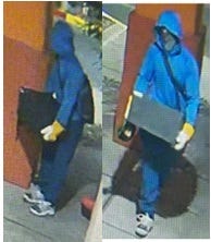 Surveillance snapshot of a burglar in Chinatown