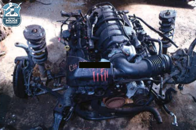 The owner of an illegal chop shop on Detroit's West side found himself in handcuffs after police conducting an inspection found stolen vehicles and stripped car parts on the property.