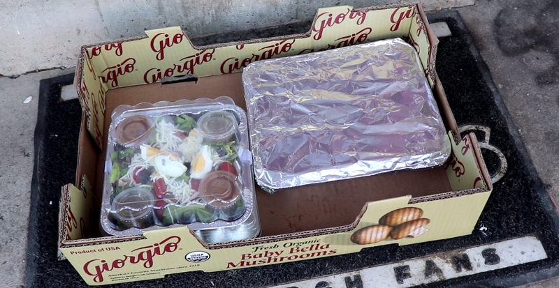 It’s not required, but Chris included a salad and cookies in her donation