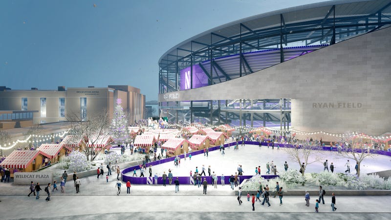 Officials say the new Ryan Field will serve as a year-round attraction. Here, a rendering shows a Christkindlmarket outside the stadium.