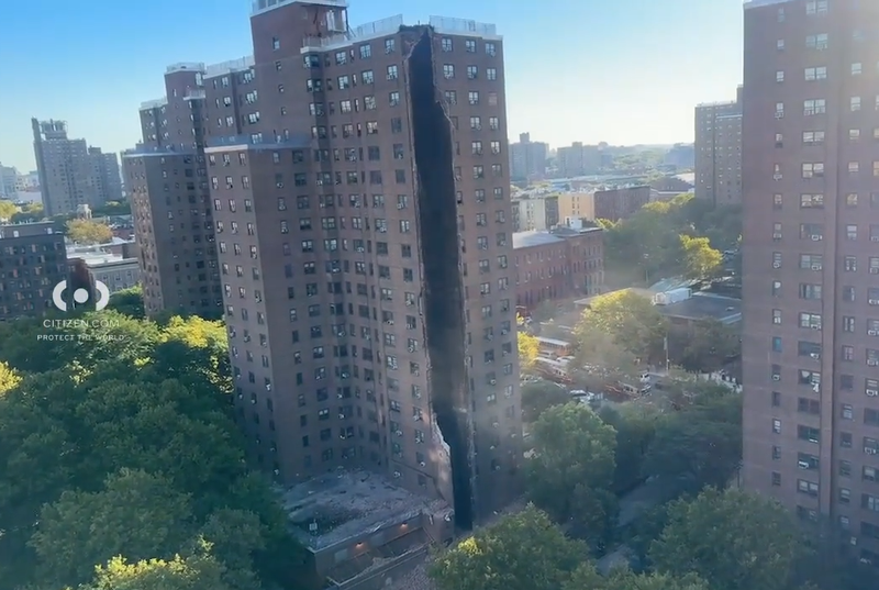 The collapse happened at 205 Alexander Ave. on Wednesday morning
